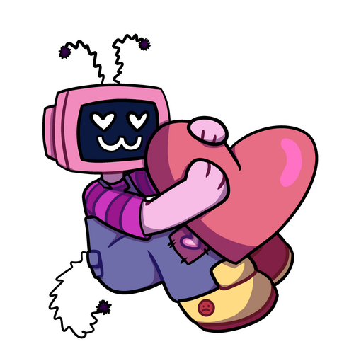 Full body | shaded | small prop | no background + outline